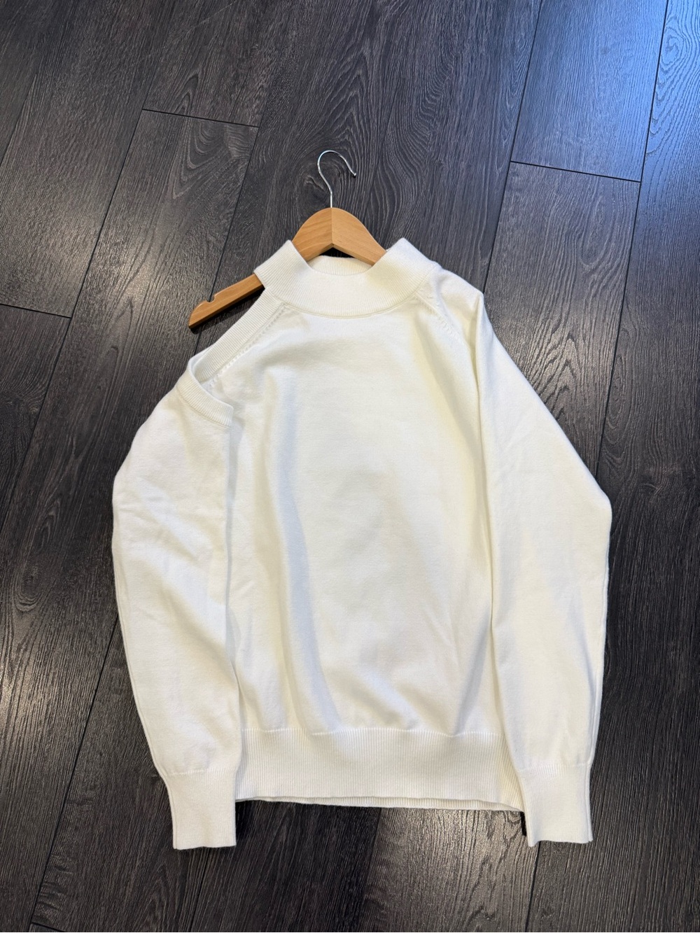 White Cutout Crewneck Sweater.  So soft and comfortable
